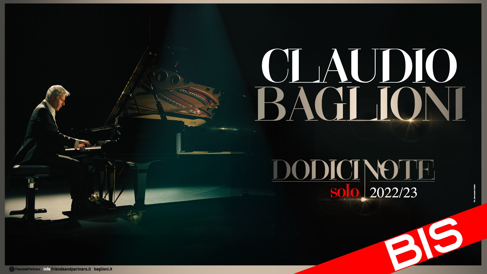 foto CLAUDIO BAGLIONI | DA NOVEMBRE IL GRANDE RITORNO NEI TEATRI CON “DODICI NOTE SOLO BIS”