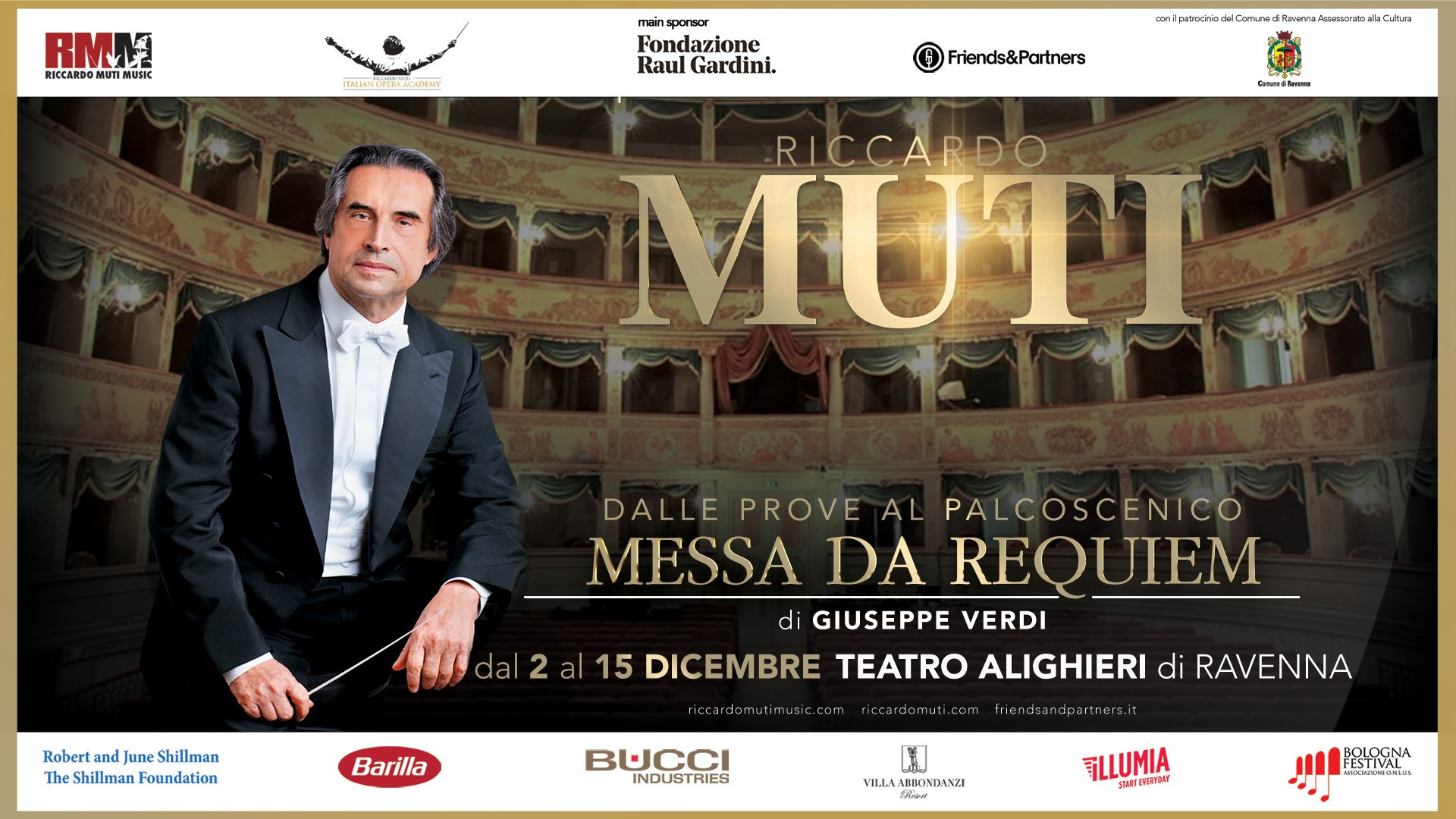 foto RICCARDO MUTI | "MESSA DA REQUIEM" DAL 2 AL 15 DICEMBRE AL TEATRO ALIGHIERI DI RAVENNA