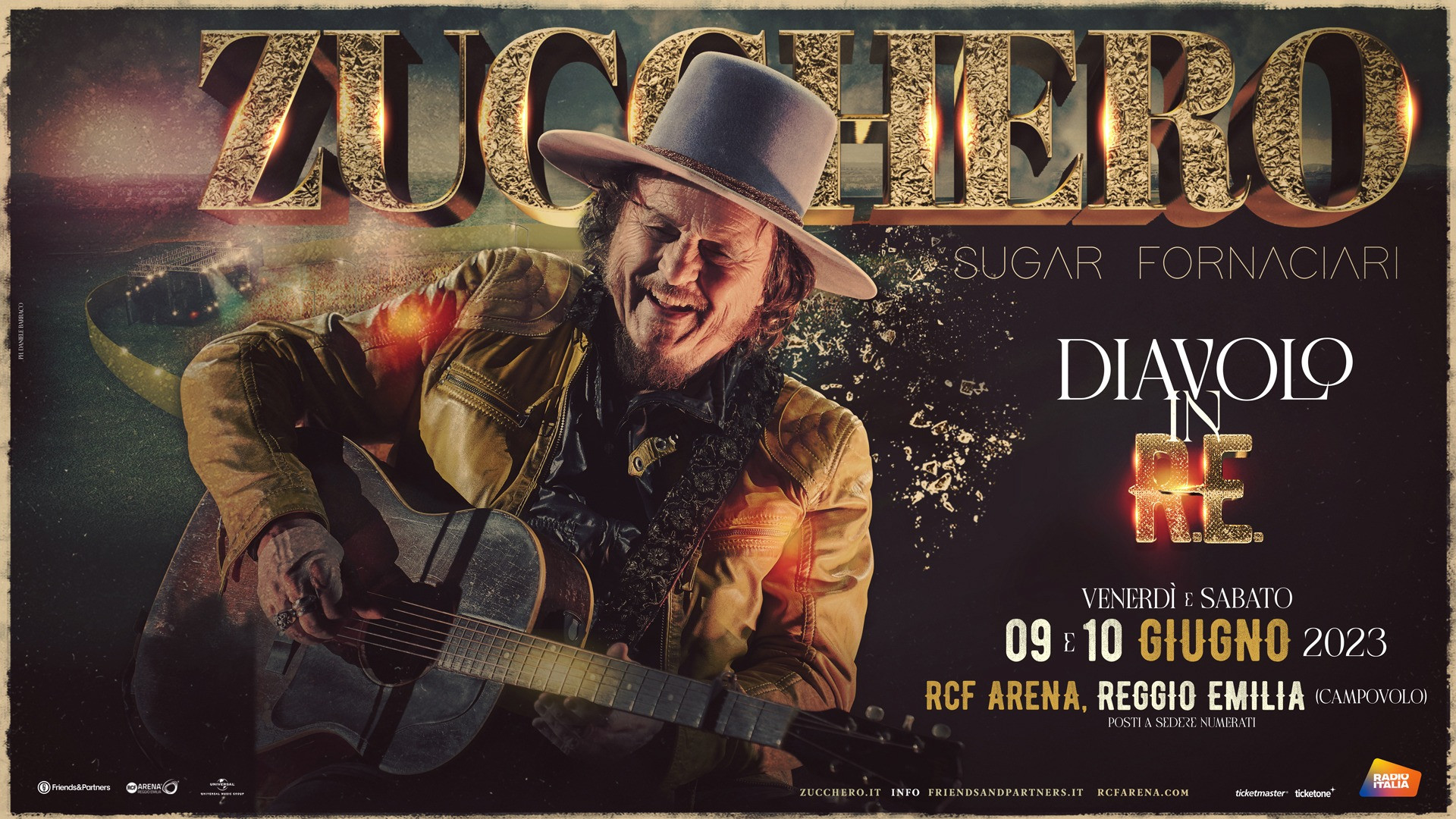 ZUCCHERO ANNUNCIA "DIAVOLO IN R.E.!", IL RITORNO NELLA SUA CITTA CON