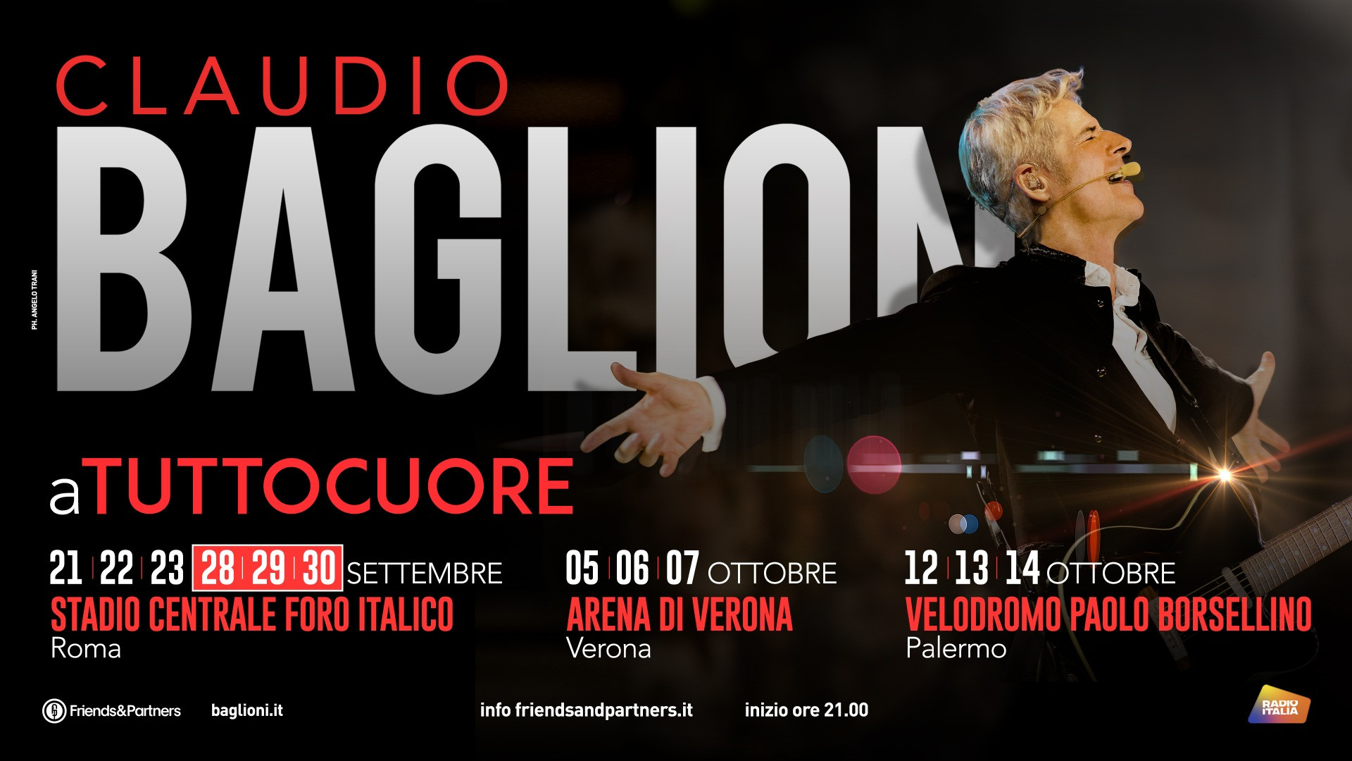 foto CLAUDIO BAGLIONI | 3 NUOVE DATE ALLO STADIO CENTRALE DEL FORO ITALICO A ROMA