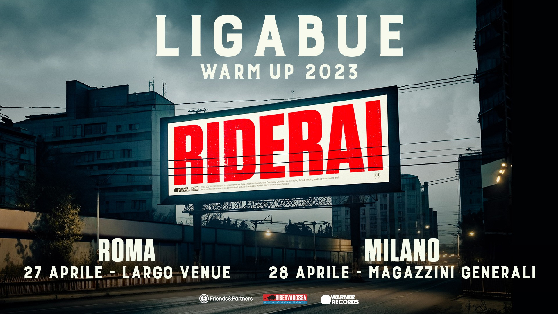 foto LIGABUE | A SORPRESA DUE CONCERTI PER PRESENTARE IL NUOVO SINGOLO "RIDERAI"