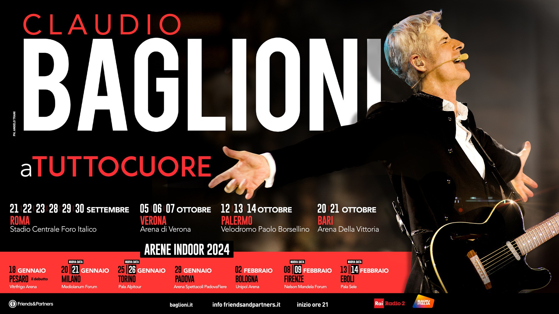 foto CLAUDIO BAGLIONI | RADDOPPIANO GLI APPUNTAMENTI LIVE A MILANO, TORINO, FIRENZE ED EBOLI