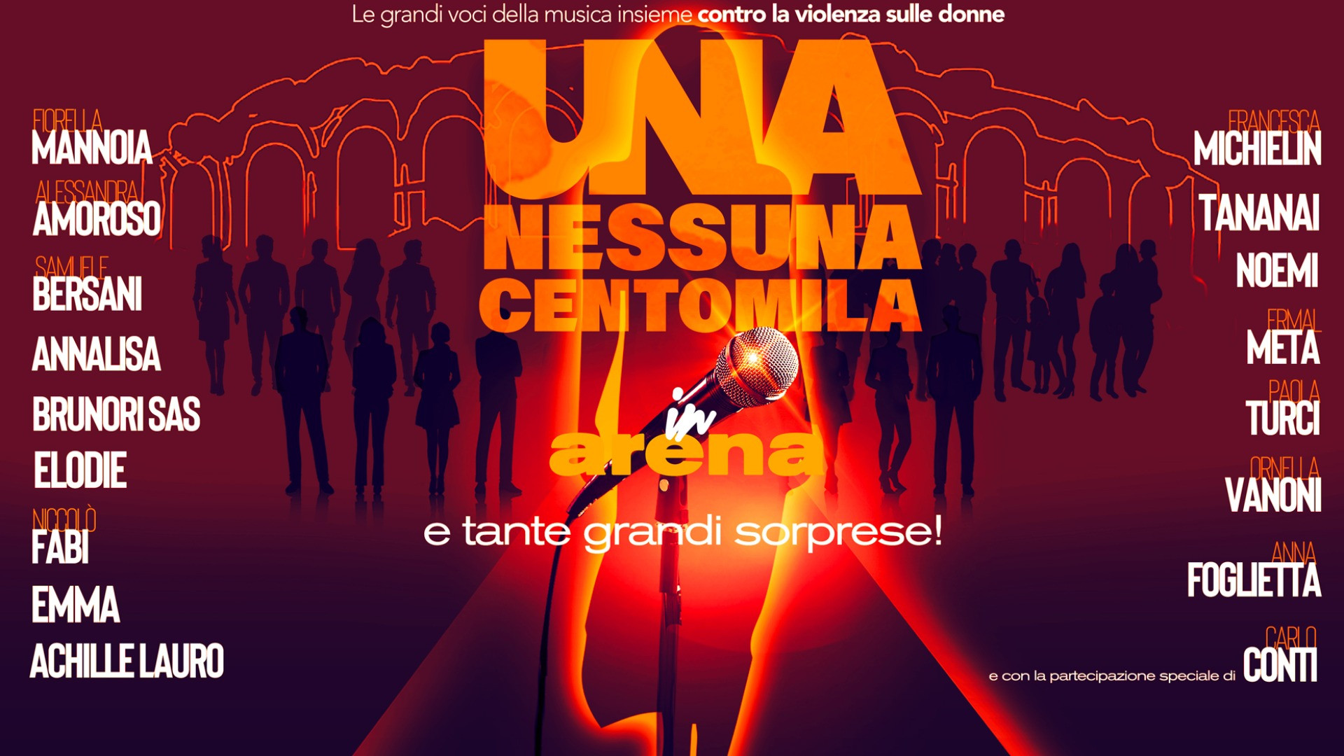 foto UNA NESSUNA CENTOMILA IN ARENA | RINVIATO AL 2024. RESTA CONFERMATA LA RACCOLTA FONDI.