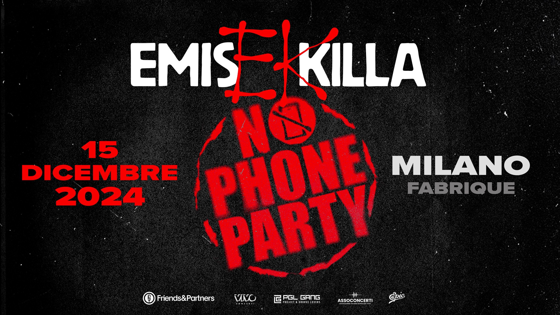 foto EMIS KILLA | ANNUNCIA A SORPRESA UNA DATA EVENTO "NO PHONE PARTY" A MILANO