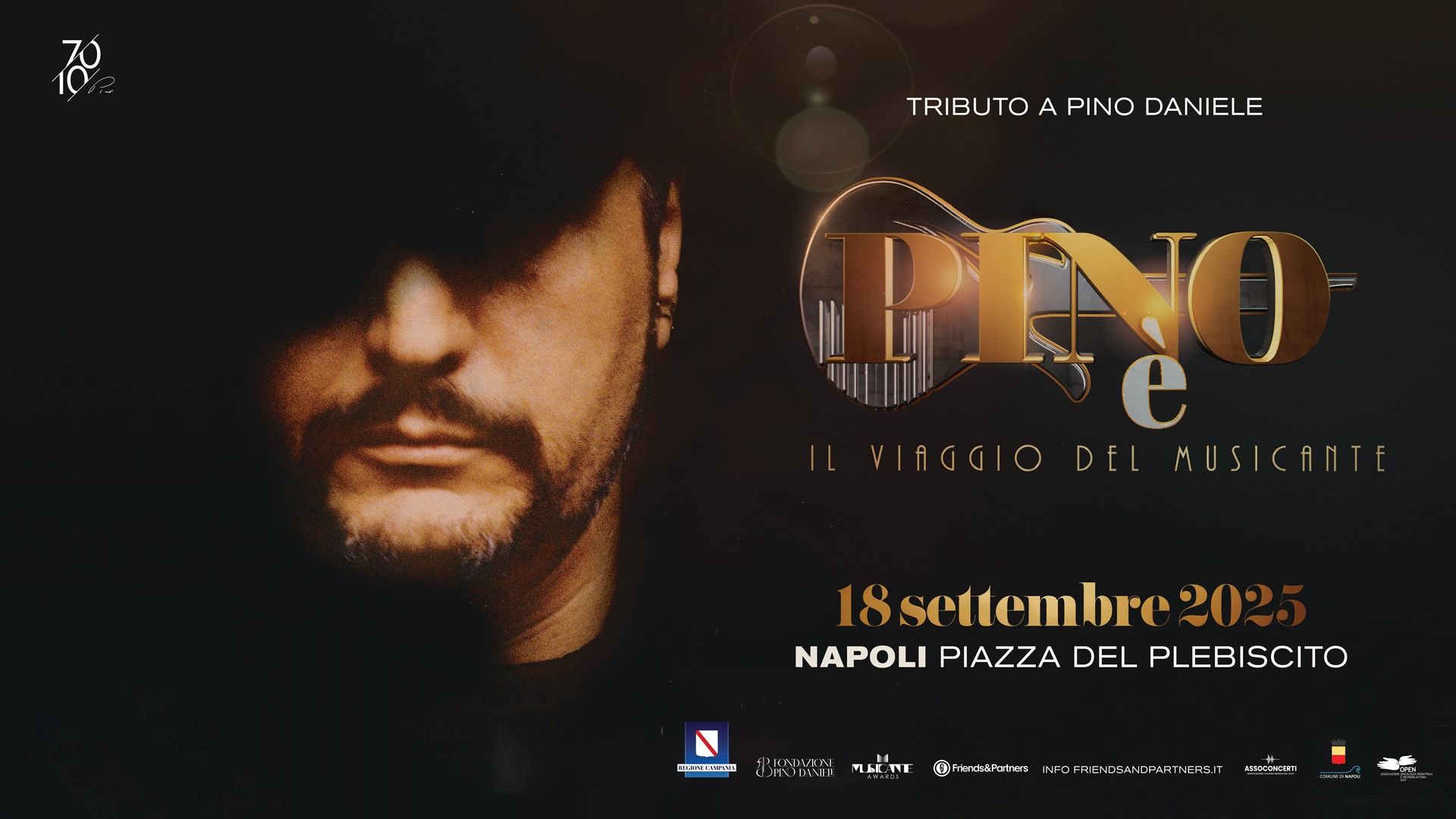 foto PINO DANIELE | IL 18 SETTEMBRE IN PIAZZA DEL PLEBISCITO A NAPOLI "PINO È, IL VIAGGIO DEL MUSICANTE"