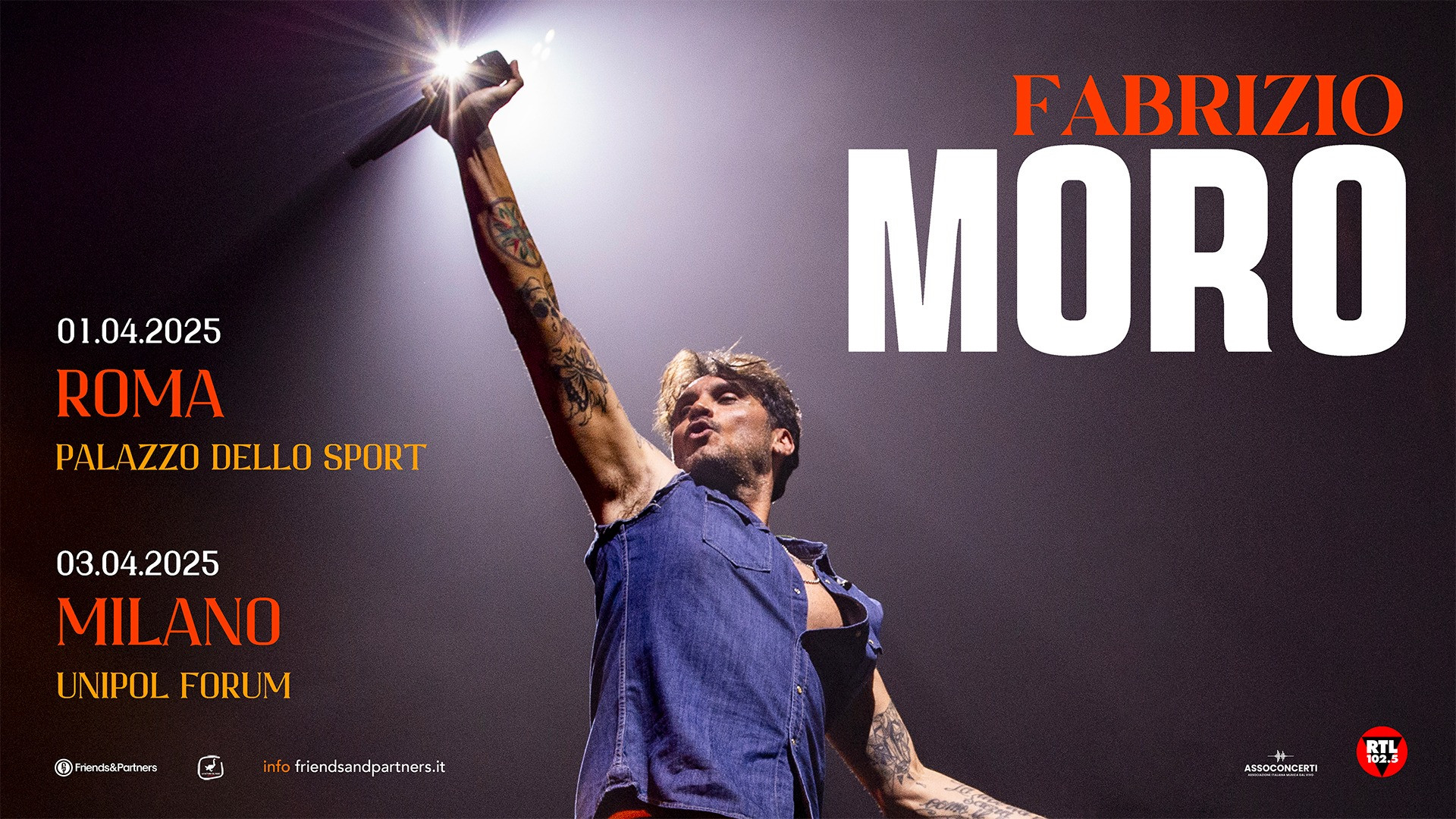 foto FABRIZIO MORO | FESTEGGIA I 25 ANNI DI CARRIERA CON 2 EVENTI SPECIALI A ROMA E A MILANO