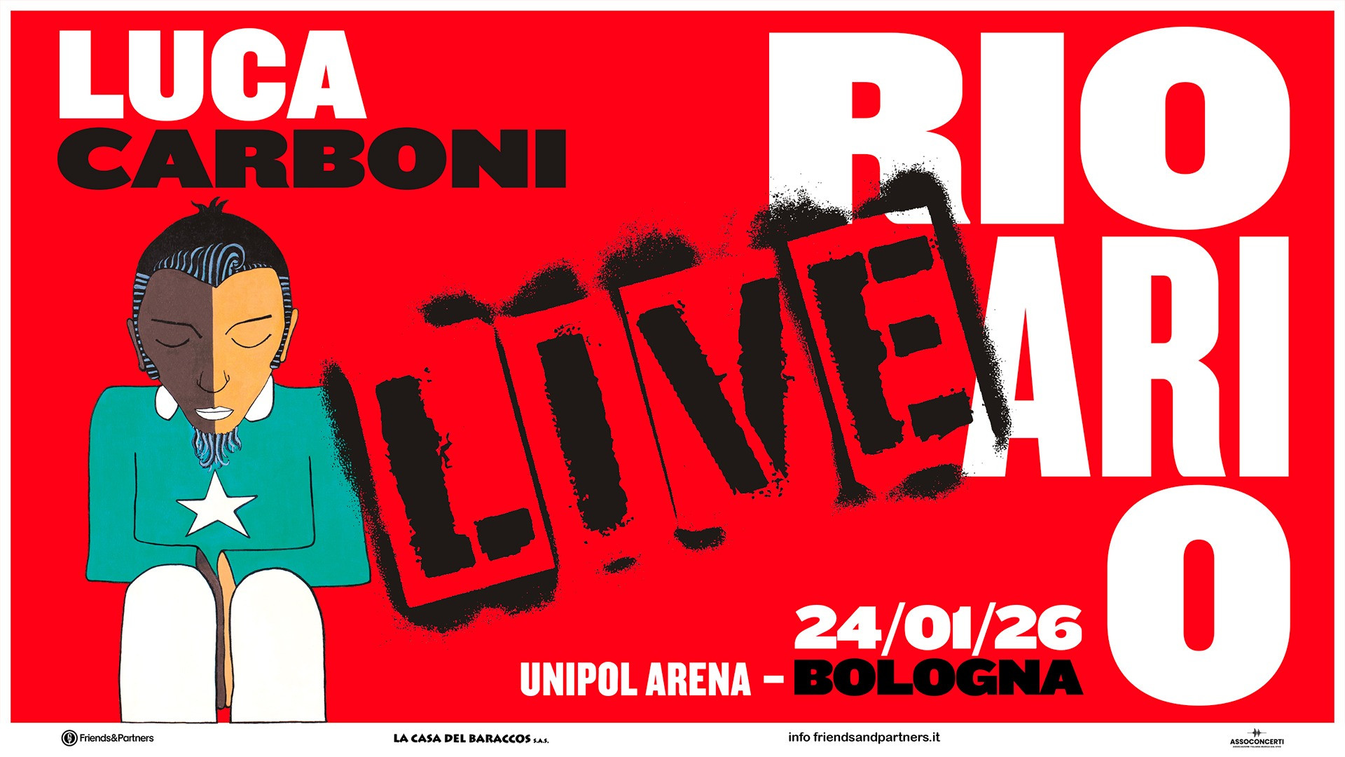 foto LUCA CARBONI | “RIO ARI O LIVE” ARRIVA A BOLOGNA IL 24 GENNAIO 2026