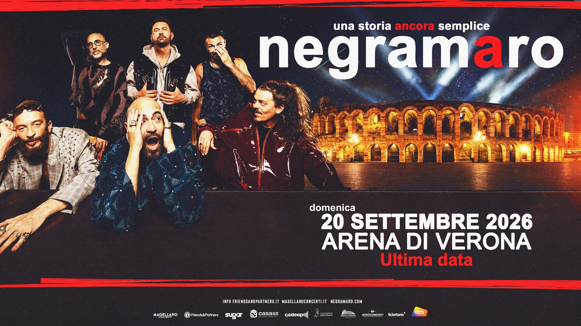 foto NEGRAMARO | AGGIUNGONO L’ULTIMA DATA A VERONA CHE CHIUDERA' 'UNA STORIA ANCORA SEMPLICE TOUR 2026'